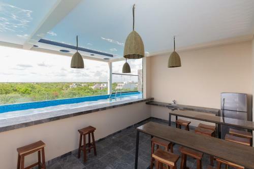 Apartamento Charming Studio With Incredible Terrace Rooftop Pool In Aldea Zama