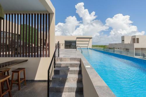 Apartamento Charming Studio With Incredible Terrace Rooftop Pool In Aldea Zama