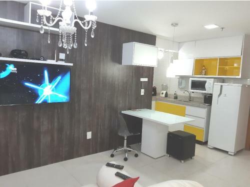 Apartamento Flat Brookfield Towers Completo Com Ar, Tv E Wifi.