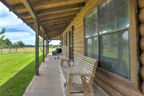 Rustic Carmine Log Cabin With Covered Porch On Farm!