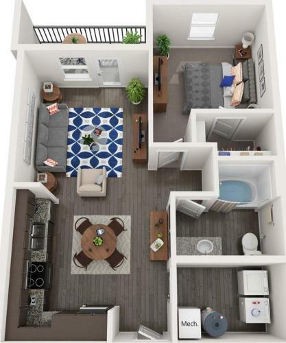 Luxe One Bedroom Apartment With Balcony