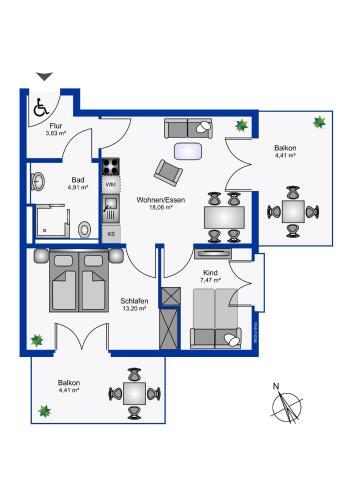 Apartamento Wohnen Am S�dstrand - Ferienwohnung 1 8