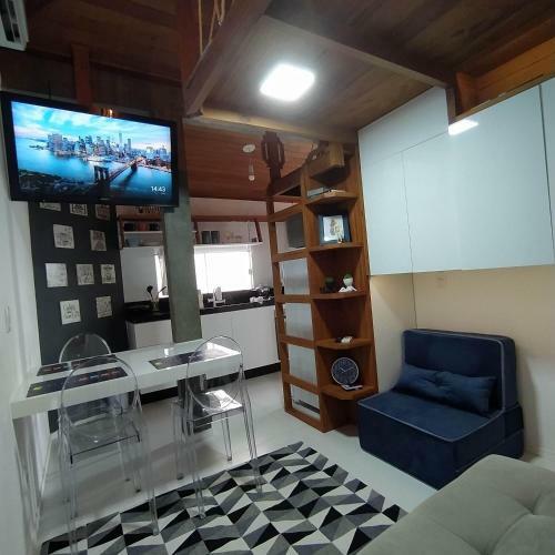 Apartamento Loft Encantador D - 8 Km de Floripa