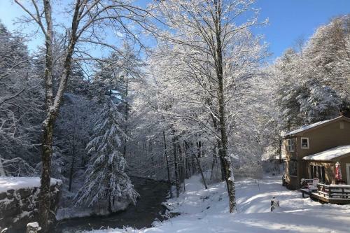 The Mill River Cabin With Fireplace And River View!