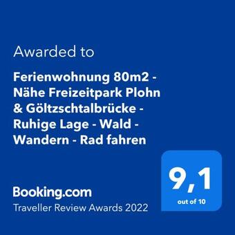 Apartamento Ferienwohnung 80m2 - N�he Freizeitpark Plohn & G�ltzschtalbr�cke - Ruhige Lage - Wald - Wandern - Rad Fahren