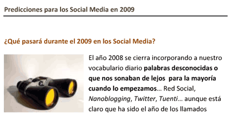 Social Media Predicciones 2009