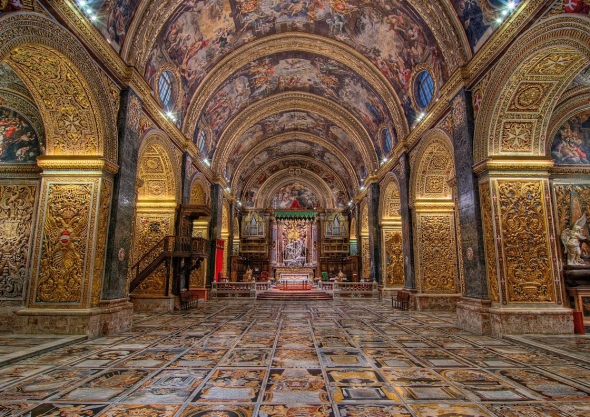 La impresionante Catedral de St. John's, en Valletta. 