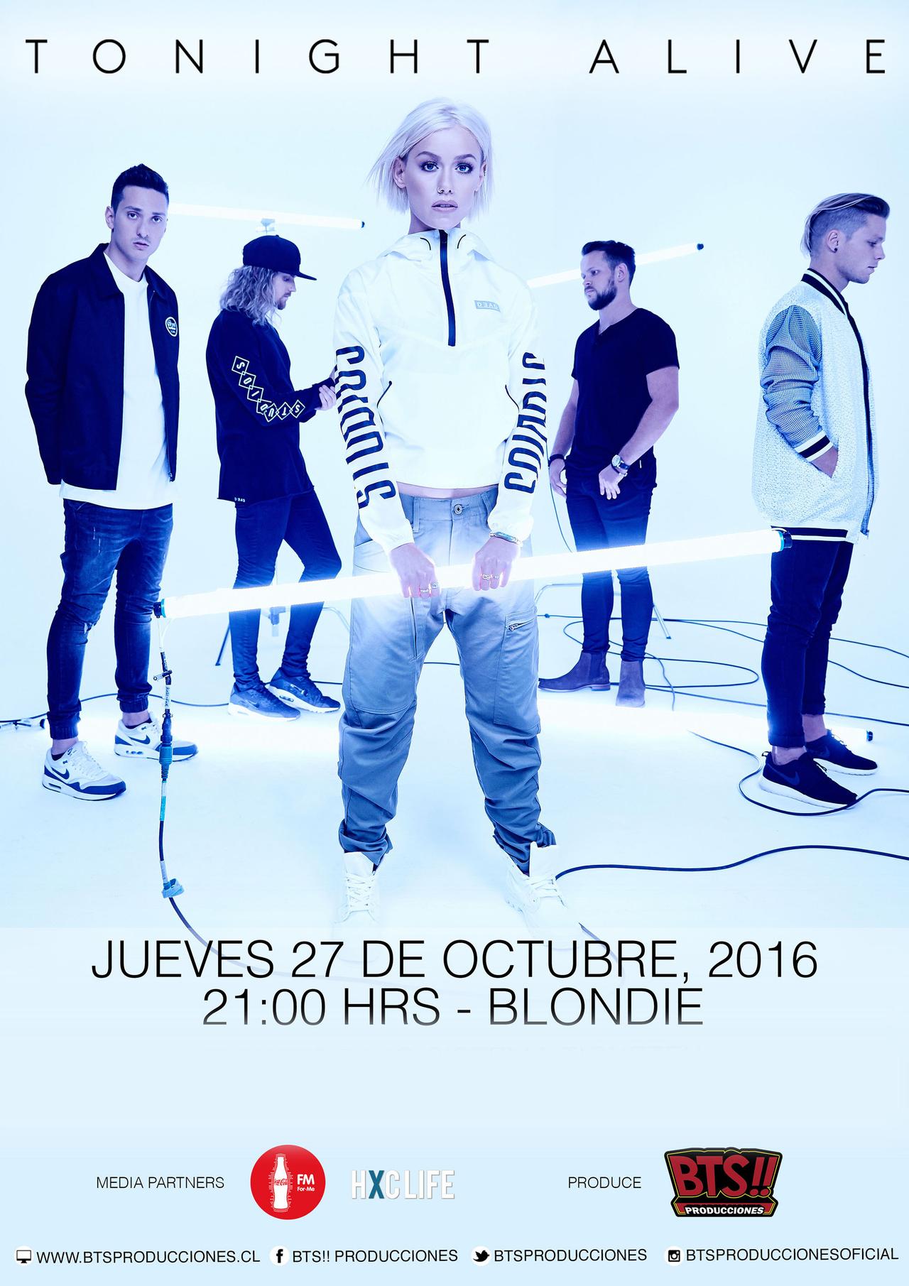 Tonight Alive en Blondie - Primera vez en Chile