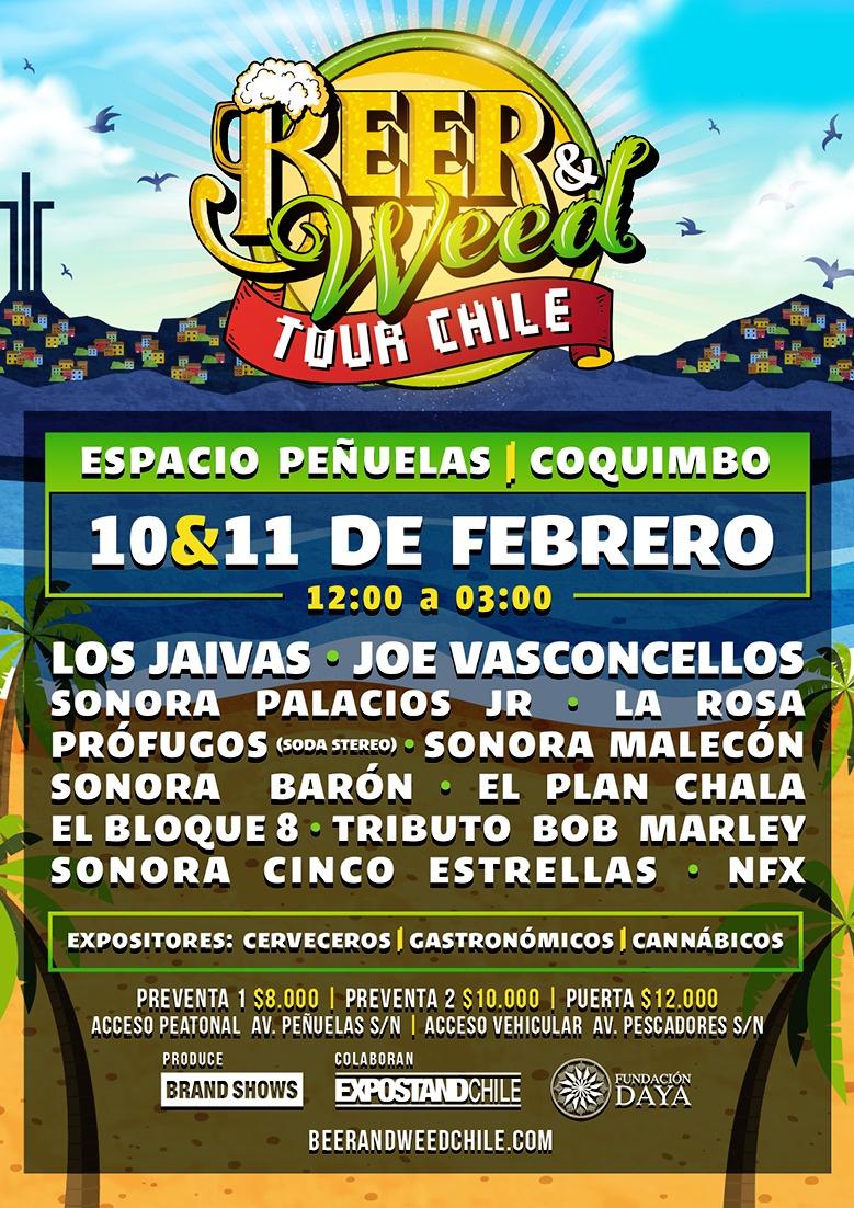 Beer & Weed Tour Chile 2018 en Coquimbo - Los Jaivas, Joe Vasconcellos