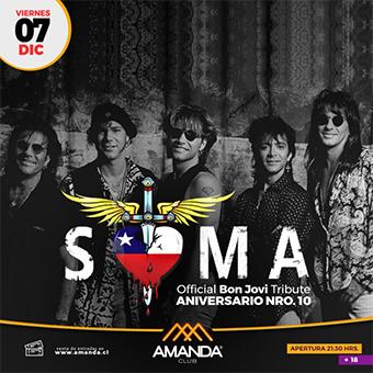 Aniversario N°10 SOMA - Tributo Oficial Bon Jovi en Club Amanda